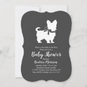 Invitation Yorkshire Terrier Chien Baby Douche Genre Neutre (Devant)