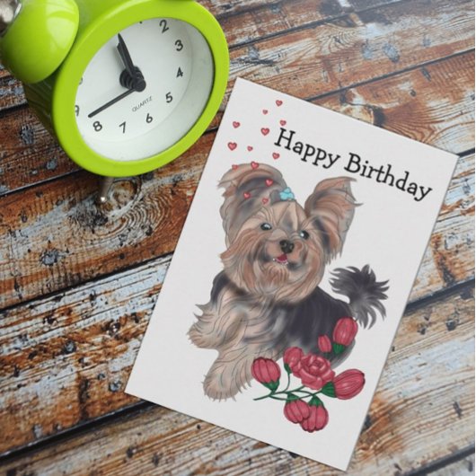 Invitation Yorkshire Terrier Joyeux anniversaire