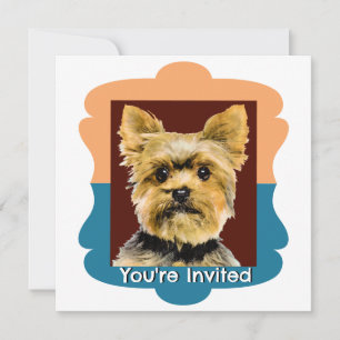Invitation Yorkshire Terrier motif customisé