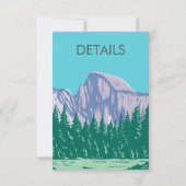 Invitation Yosemite National Park Détails Mariage Retro (Dos)