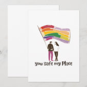 Invitation You Are My Safe Place – LGBTQ Pride Love Sticker (Devant / Derrière)