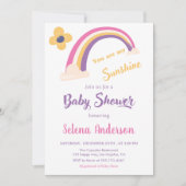 Invitation "You Are My Sunshine" Rainbow Baby Shower  (Devant)