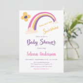 Invitation "You Are My Sunshine" Rainbow Baby Shower  (Debout devant)