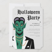 Invitation Young Goth Frankenstein Halloween Party (Devant)