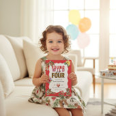 Invitation Young Wild and Four Tiger Floral Birthday