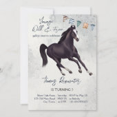 Invitation Young wild and free galloping horse birthday (Devant)