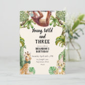 Invitation Young, wild and three (Debout devant)