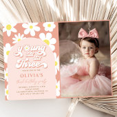 Invitation Young Wild And Three Boho Daisy 3e anniversaire Ph