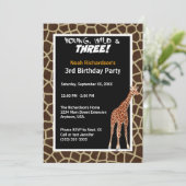 Invitation Young Wild and Three Giraffe Safari (Debout devant)