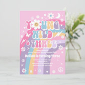 Invitation Young Wild And Three Hippie 3e fête d'anniversaire (Debout devant)