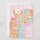 Invitation Young Wild And Three Hippie 3e fête d'anniversaire (Devant)