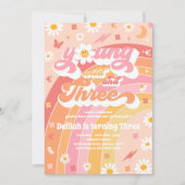 Invitation Young Wild And Three Hippie 3e fête d'anniversaire (Devant)