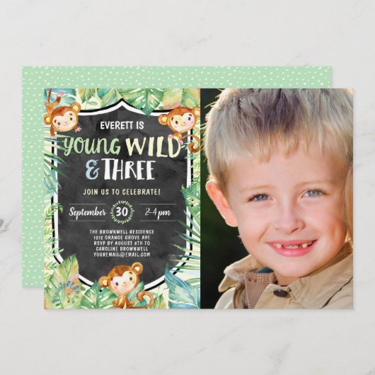 Invitation Young Wild and Three Jungle (Devant / Derrière)