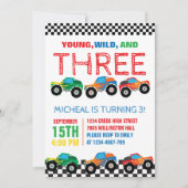 Invitation Young Wild and Three Monster Truck Boys Anniversai (Devant)