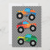 Invitation Young Wild and Three Monster Truck Boys Anniversai (Dos)