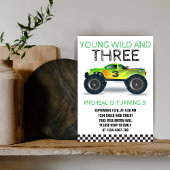 Invitation Young Wild and Three Monster Truck Troisième anniv