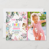 Invitation Young Wild And Three Safari Jungle Animals Party (Devant)