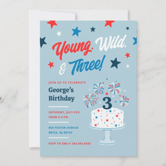 Invitation Young Wild et Three (Devant)