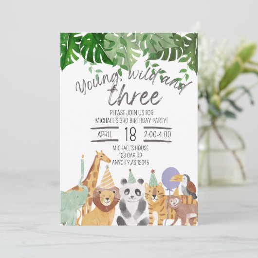 Invitation Young, Wild et Three (Debout devant)