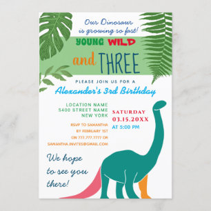 Invitation Young Wild et Three 3e anniversaire