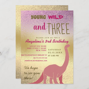 Invitation Young Wild et Three 3e anniversaire