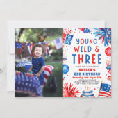 Invitation Young Wild et Three 4 Juillet 3 Anniversaire (Devant)