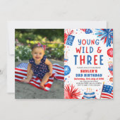 Invitation Young Wild et Three 4 Juillet 3 Anniversaire (Devant)