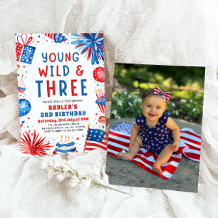 Invitation Young Wild et Three 4 Juillet 3 Anniversaire