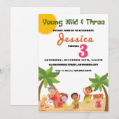 Invitation Young Wild Et Three Beach Anniversaire Party Invit (Devant / Derrière)