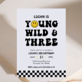 Invitation Young Wild et Three Boy 3e fête d'anniversaire