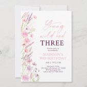 Invitation Young Wild et Three Fleur sauvage Birthday (Devant)