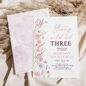 Invitation Young Wild et Three Fleur sauvage Birthday