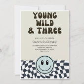 Invitation Young Wild et Three Retro Boys 3e anniversaire (Devant)