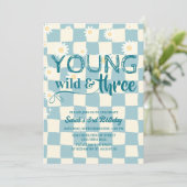 Invitation Young Wild et Three Retro Daisy 3e anniversaire (Debout devant)