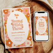 Invitation Young Wild et Three Retro Daisy 3e anniversaire