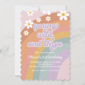 Invitation Young Wild et Three Retro Rainbow 3e anniversaire (Devant)