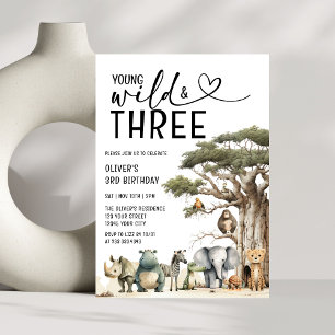 Invitation Young Wild et Three Safari 3ème anniversaire