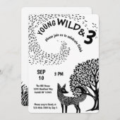 Invitation Young Wild et Three Woodland Fox (Devant / Derrière)