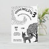 Invitation Young Wild et Three Woodland Fox (Debout devant)