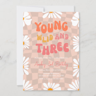 Invitation Young Wild et trois 3e anniversaire de fête Invita