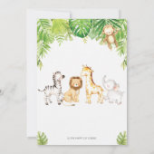 Invitation Young Wild et trois animaux de la jungle de 3e ann (Dos)