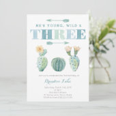 Invitation Young Wild et TROIS Cactus 3e fête d'anniversaire (Debout devant)