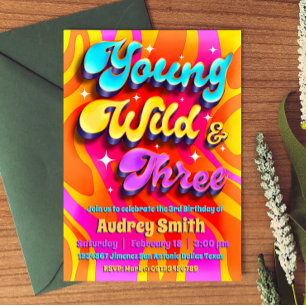 Invitation Young Wild et Trois - Groovy 