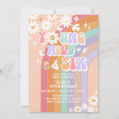 Invitation Young Wild & SIX Hippie Super Retro 6e anniversair (Devant)