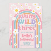 Invitation Young Wild Three 3e anniversaire de fête Invitatio (Devant / Derrière)