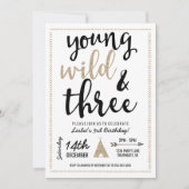 Invitation Young Wild & Three - Black & Gold (Devant)