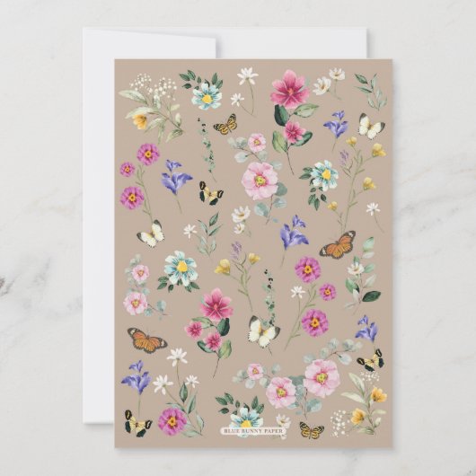 Invitation Young Wild & Three Boho Fleur sauvage 3e anniversa (Dos)