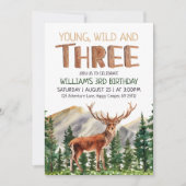 Invitation Young Wild & Three Deer Boys 3e anniversaire (Devant)
