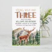 Invitation Young Wild & Three Deer Boys 3e anniversaire (Debout devant)