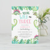 Invitation Young WIld & Three Dinosaur 3e Anniversaire (Debout devant)
